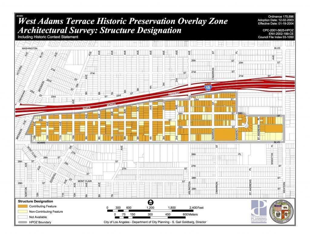 West adams terrace historic overlay zone