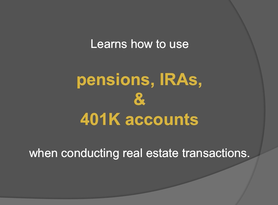 pensions, IRAs, 401k accounts