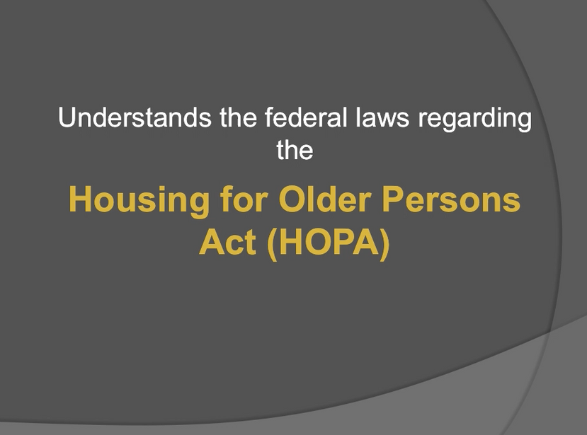 Housing for Older Persons Act (HOPA)