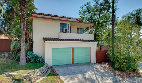 Garage | Hilltop Art Deco Home For Sale in Los Angeles