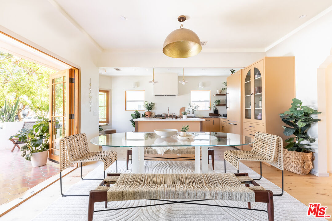 View of dining room and kitchen in new home